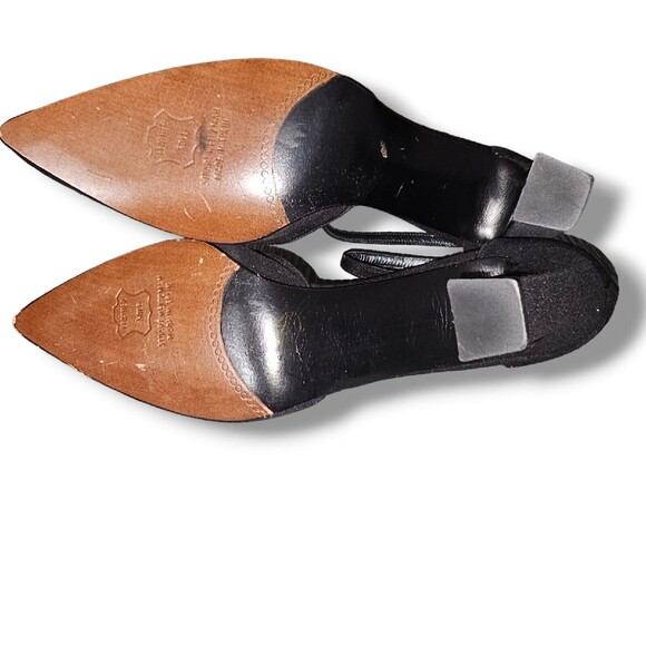 Stuart Weitzman Womens Black Dress Shoe Pointed Toe Ankle Strap Buckle Sz 9.5 - Picture 10 of 11